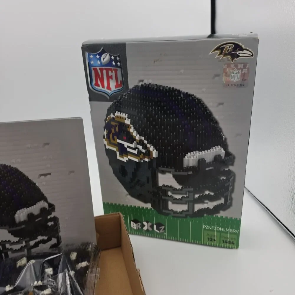 FOCO BRXLZ Baltimore Ravens 3D Helmet Building Block Set 1456 Pc Open Box